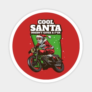 Biker Santa Bad Santa Funny Christmas Magnet